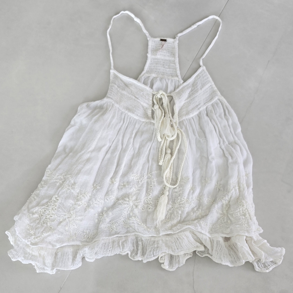Free People Embroidered Dandi Darling Top in Ivory - Size XS - Picture 4 of 10